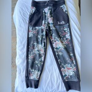 Kith Floral Kids Sweatpants - Black and Gray